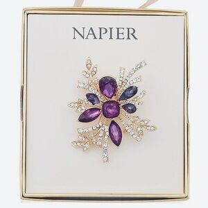 Napier Elegant Starburst Gold Brooch